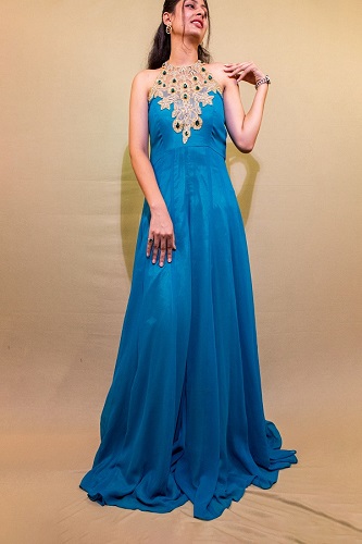 Royal Teal Embellished gown